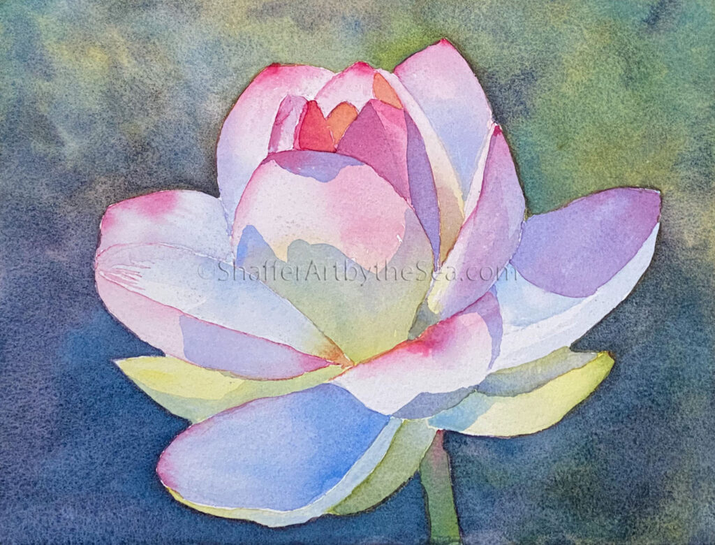Lotus Blossom watercolor painting