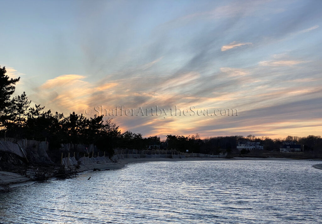 Sunset at the north end of Narragansett Town Beach