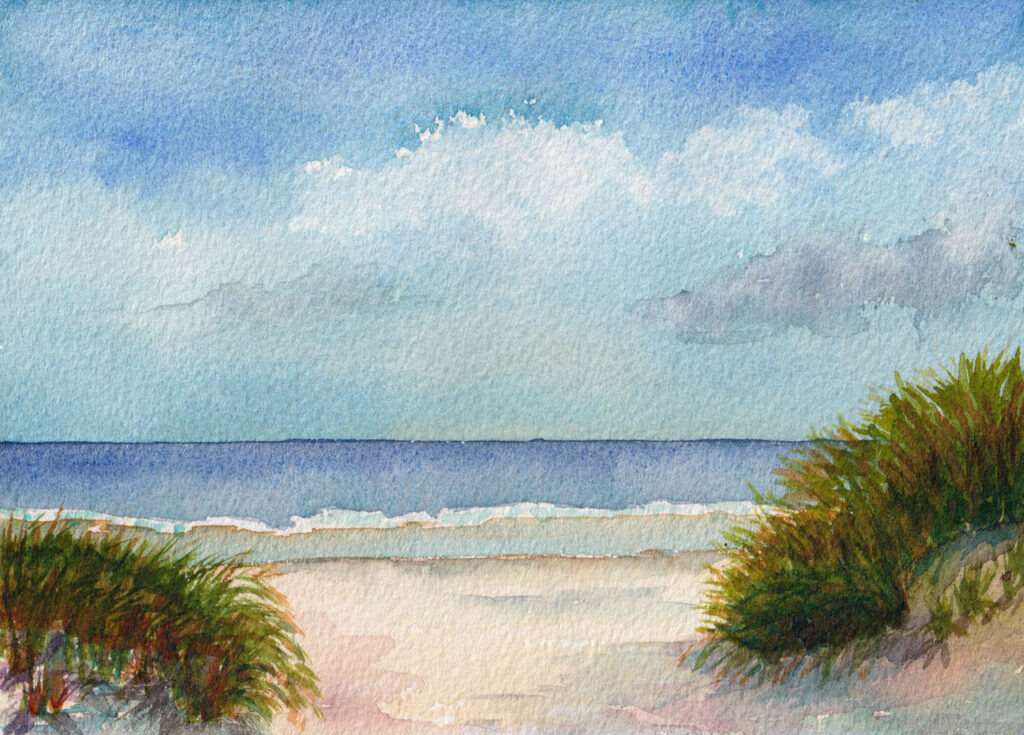 'Narragansett Dunes' 5 x 7 inch watercolor $125