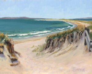 'Napatree Dunes', plein air oil on linen panel landscape painting, Watch Hill, R.I.