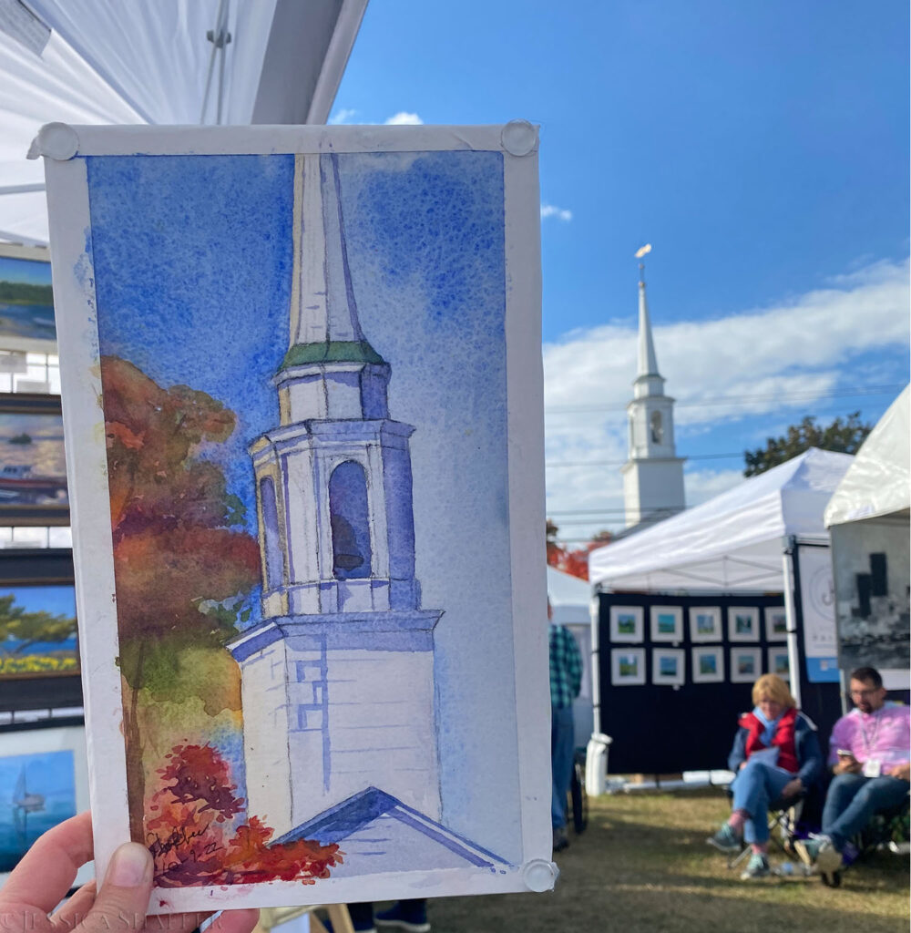 Plein air painting at the Scituate Art Festival in 2022.